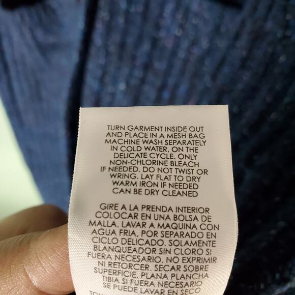 Cabi Womens Navy Blue Speckle Trail Button Up Sweater Knit Cardigan Size Large - Picture 5 of 5